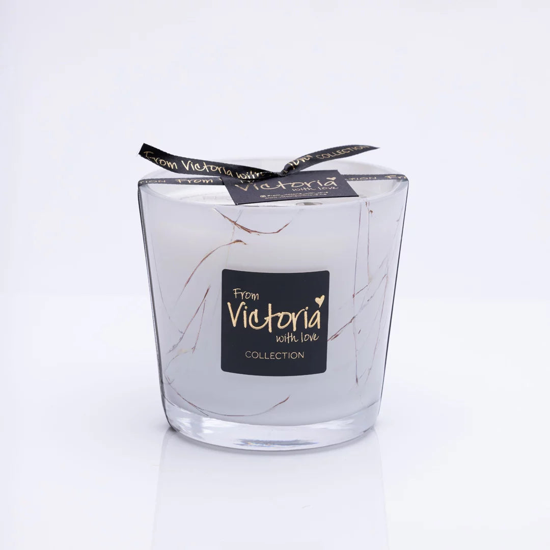 Geurkaars Marble wit