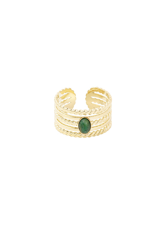 Ring met groene steen goud